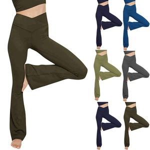 Couleurs pures Slim Fit noir décontracté crayon pantalon femmes entraînement sans couture Yoga Leggings <span class=keywords><strong>haute</strong></span> élastique <span class=keywords><strong>jegging</strong></span> - Product Image 1