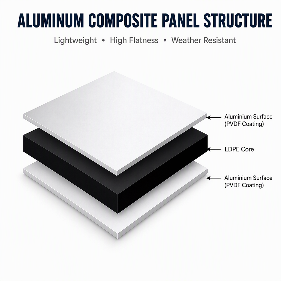 Powder Coated Cladding Material Aluminum Composite Wall Cladding Panels for Exterior Facade Interior ...