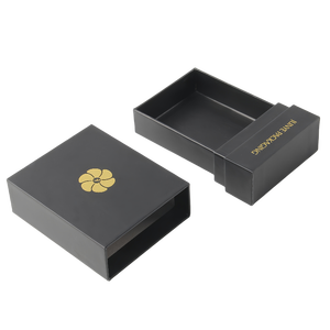 Nhỏ màu đen hộp đồ trang sức tùy chỉnh Fancy sang trọng giấy cứng nhắc Ngăn kéo trượt Hộp Quà Tặng thực phẩm đóng gói kéo ra tay áo hộp với Vàng logo - Product Image 6