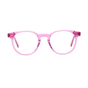 复古潮流紫色女性醋酸纤维抗蓝光眼镜圆框眼镜蓝光阅读眼镜眼镜