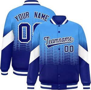 Custom Sublimation Gradient Varsity <b>Jacket</b> Men Team Name Number Printed Full Snap <b>Bomber</b> <b>Jacket</b> Personalized College <b>Baseball</b> - Product Image 2