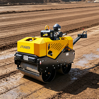 Compacteur de sol à double tambour, mini-rouleau compresseur portatif pour travaux de construction