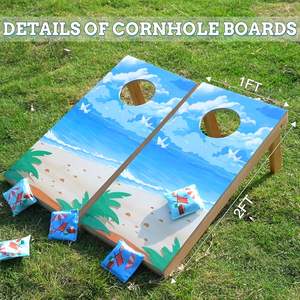 Artisanat en bois, <span class=keywords><strong>jeu</strong></span> <span class=keywords><strong>de</strong></span> cornhole portable 2 pieds x 1 pied avec sac <span class=keywords><strong>de</strong></span> transport, <span class=keywords><strong>jeu</strong></span> <span class=keywords><strong>de</strong></span> lancer en bois massif pour intérieur et extérieur avec 8 sacs <span class=keywords><strong>de</strong></span> haricots - Product Image 6