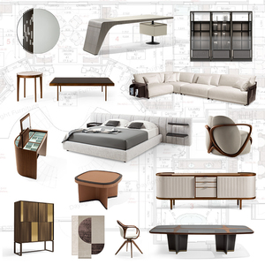 Modern Luxury Villa Living Room Set Upholstered King Sofa Solid Wood Frame Neutral Tones Big <strong>Large</strong> <strong>Armchair</strong> with Storage - Product Image 1