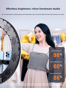 Support de téléphone avec anneau lumineux pour diffusion en direct, éclairage beauté, trois températures de couleur, 50W, pour influenceurs - Product Image 5