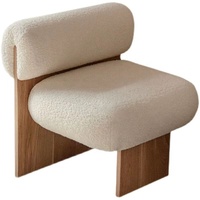 Chaise de canapé simple de style japonais Design nordique moderne Hôtel Wabi Sabi Meubles Salon Salon Chaise d'appoint en bois de laine d'agneau