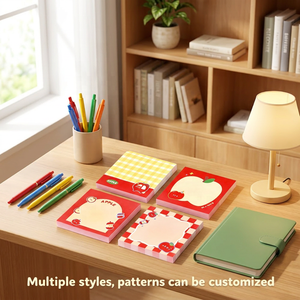 Adorables <span class=keywords><strong>notes</strong></span> autocollantes à motif pomme rouge, faciles à déchirer, mini bloc-<span class=keywords><strong>notes</strong></span> portable, 50 feuilles, adhésif puissant pour fournitures de bureau - Product Image 2