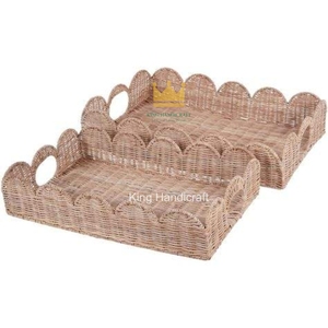 Bandeja de Servir Tejida a Mano King Handicraft de Cuerda de Papel con Borde Festoneado, Cesta Decorativa Hecha a Mano para Almacenamiento en el Hogar, ¡Gran Venta! - Product Image 4