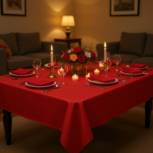 Party Love Red <b>Rectangle</b> <b>Tablecloth</b> 137x183cm For Party Valentine'S Day Decorations - Product Image 3