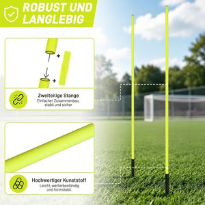 6 Pack <b>Football</b> Slalom Poles Set with Spring Joint 10cm Metal Tips for Soccer Agility Coordination Training <b>Dog</b> Sports - Product Image 3
