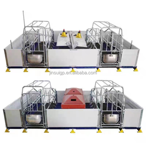 Cama de paridera para cerdas galvanizada en caliente con rejillas, jaula de paridera doble, corral de gestación - Product Image 1