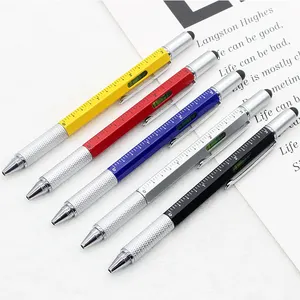 GS1004PM-BP 6 in 1 Multitool Ballpoint Pen Handy Screwdriver Ruler Cheap Metal ABS Tool Ball Pen