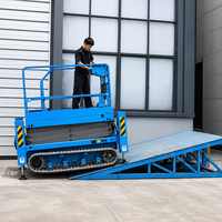 Plateforme élévatrice à ciseaux automotrice sur chenilles 6M 8M, mini élévateur à ciseaux, plateforme de travail sur chenilles