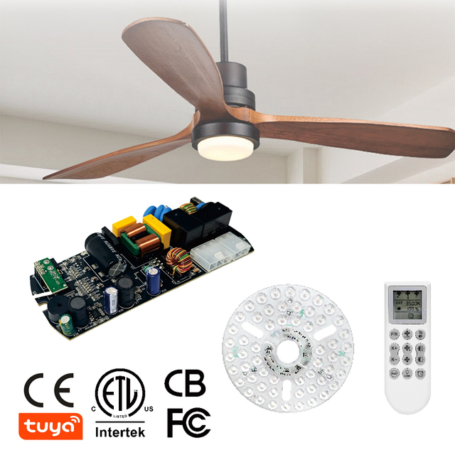 ETL FCC CE Certified US Market Dual High Voltage BLDC Ceiling Fan Controller for DC Motor + AC Light with RF433 Remote Control