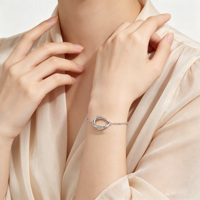 Bracelets tendance en argent sterling 925 pour femmes, bijoux fantaisie avec accents de zircon cubique