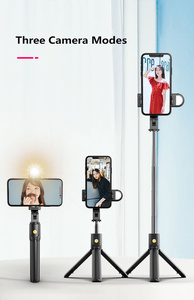 Epsilon 6 trong 1 tripod có thể gập lại <span class=keywords><strong>Monopod</strong></span> cầm tay PTZ phổ điện thoại di động chủ/Màu xanh không dây răng Selfie Stick - Product Image 2