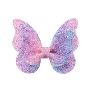 Kunden spezifische Gradient Sparkly <span class=keywords><strong>Ribbon</strong></span> Cross-Border Haars pange für Kinder New Baby Haarschmuck Mädchen Metalls chleife - Product Image 4
