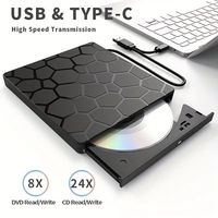 Unidad de Blu-ray multifunción USB 7 en 1 con lector de tarjetas SD/TF y Puerto tipo C para grabadora de Blu-ray