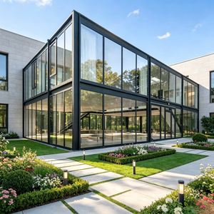 Pavillon de jardin modulaire triangulaire vitré en aluminium, résistant aux intempéries, pour balcon, <span class=keywords><strong>terrasse</strong></span>, véranda, maison en verre, villa, hôtel, mur-rideau - Product Image 2