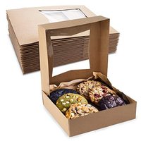 Boîte à gâteau Emballage de gâteau Mariage Boîte en carton blanc Kraft Boîtes avec fenêtre transparente pour biscuits Donuts