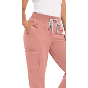 Pantalones Médicos para Mujer, Corte Jogger, Cintura Alta, Elásticos, Mezcla de Algodón, Uniformes de Hospital - Product Image 4