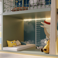 Lit superposé pour enfants JINS, lit superposé moderne en bois combiné pour garçons et filles, meubles de chambre d'enfant, lits superposés avec toboggan