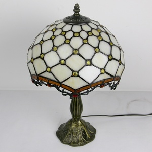 LongHuiJing 12-Inch Handmade for Style Dome AC Powered Table Lamp Simple Flexible Stained Glass Shade Elegant Home Decor - Product Image 6
