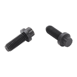 Ad alta resistenza 12 punti flangia bullone 12.9 nero lega acciaio mezzo filo vite, pollici dimensioni 1/4 a 3/4 flangia esagonale testa bullone - Product Image 4