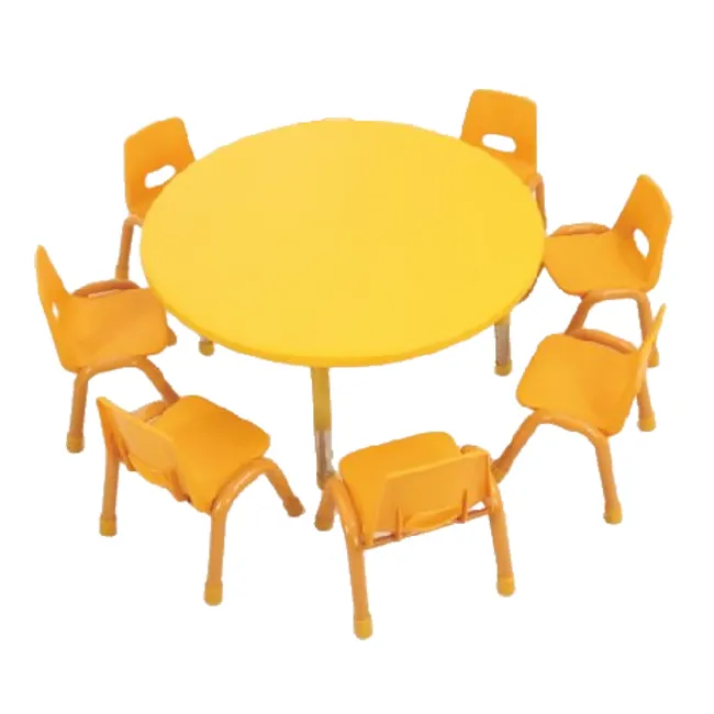 Tabelas e cadeiras de plástico, armário infantil redondo, alta qualidade, livro, exibição, bonito, mesa de estudo, design, colorido, criança
