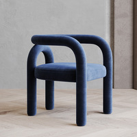 Chaise de salle à manger moderne design de luxe en tissu Mobilier de salon Chaise longue Fauteuil d'appoint simple Chaise de détente canapé