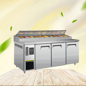 Réfrigérateur-congélateur <span class=keywords><strong>avec</strong></span> plateau en verre - <span class=keywords><strong>Table</strong></span> de préparation de salades et de sandwichs commerciale <span class=keywords><strong>avec</strong></span> refroidisseur intégré - Product Image 5