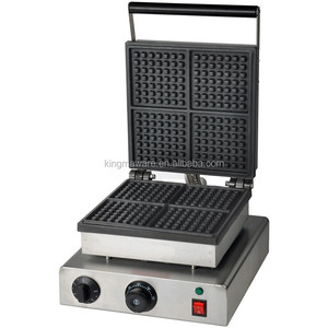 Hot Bán Snack Thiết Bị Thương Mại Đúc Sắt Vuông Bỉ Waffle Maker, Bỉ Waffle Kích Thước 150*150*8Mm * Điện Ce 1800 - Product Image 3