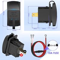 Enchufe USB Tipo Interruptor Basculante con Puertos Duales PD y QC3.0 de 12-24V para Autos, Barcos, Autobuses, Camiones, Carritos de Golf y Autocaravanas