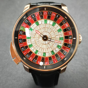 Orologio Meccanico Automatico di Lusso da Uomo <span class=keywords><strong>46mm</strong></span> Analogico in Acciaio Inossidabile con Cinturino in Pelle di Coccodrillo Design Disco da Casinò Movimento NH35 - Product Image 1