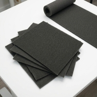 Mousses conductrices en PU noir, traitées PVD, nickel-cuivre, matériau nu pour blindage EMI et joints d'interface I/O