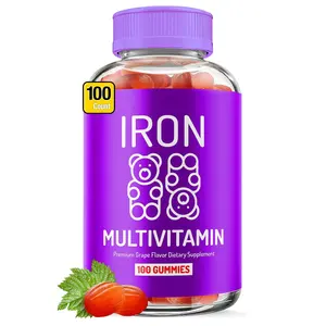 Supplément de santé à base de plantes dans la saveur de raisin Vitamine Zinc Gommes de fer pour l'amélioration de la mémoire et du sommeil - Product Image 1