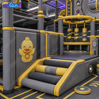 Équipement de centre de jeux pour enfants Thème spatial Orange Centres commerciaux Mur interactif Parcours d'obstacles Blocs souples écologiques