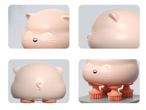 Venta caliente de mano y masajeador de cabeza impermeable 360 grados puntas giratorias Mini piel Linda relajación forma de gato masajeador de mascotas - Product Image 6