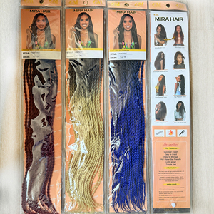 Nouvelle arrivée 80g pré-bouclé synthétique sénégalais torsion bouclés Loc tresses <span class=keywords><strong>Mambo</strong></span> torsion Ombre couleur Crochet Extensions de cheveux boîte tresse - Product Image 2