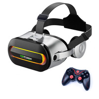 Casque de réalité virtuelle en verre J60 3D VR avec casque stéréo HIFI compatible avec les téléphones intelligents de 4.7 à 6.7 pouces pour les jeux de films