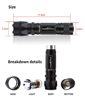 Lampe torche LED UV 365nm en aluminium industriel pour la détection de contrefaçon de devises, inspection fluorescente, étanche IPX8