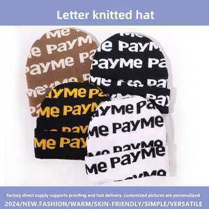 Bonnet en tricot à double face à la mode européenne américaine Vente chaude Automne Hiver Sports de plein air Chaud Chapeau d'hiver Lettre Image - Product Image 2