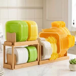 Wooden <b>Plate</b> <b>Rack</b> Multi Layer Drain <b>Rack</b> For Kitchen Countertop Storage Quick Dry Design - Product Image 3