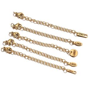 50 Piezas de Etiquetas Personalizadas con Grabado Láser de Nombre y LOGO en Acero Inoxidable para Extensión de Cadena de Collar Venta al por Mayor - Product Image 2