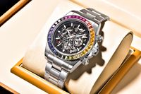 Reloj Mecánico Automático Pagani Design PD1777 para Hombre, Acero Inoxidable, Resistente al Agua 10 Bar, Cronógrafo