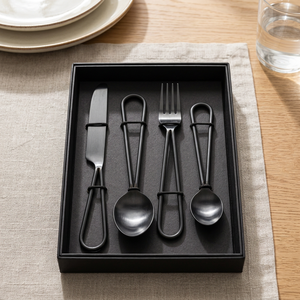 Juego de Cubiertos de Acero Inoxidable con Acabado Negro Satinado - Product Image 3