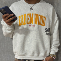 Fabricant en gros de t-shirts pour hommes – Sweat-shirt personnalisé brodé à manches longues, coupe ample et courte, 100 % coton épais