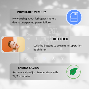 Chống Dễ Cháy PC + ABS Điều Khiển Nhiệt Độ Nhiệt Cho Nhà Sàn Sưởi Ấm Nhiệt Với Tuya Wifi Alexa Điều Khiển Nhiệt - Product Image 3