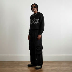 Jersey de Mohair para Hombre Personalizado de Diseñador con Jacquard de Letras y Cuello Redondo, Pulóver de Punto con Máxima Comodidad - Product Image 4