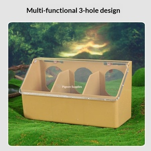 Suministros para mensajeros de aves - Caja de comida cubierta para evitar derrames y salpicaduras - Caja colgante para palomas - Product Image 2